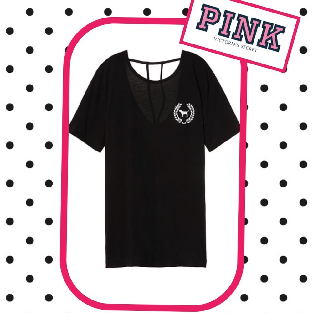 VS PINK Strappy Back Campus Tee